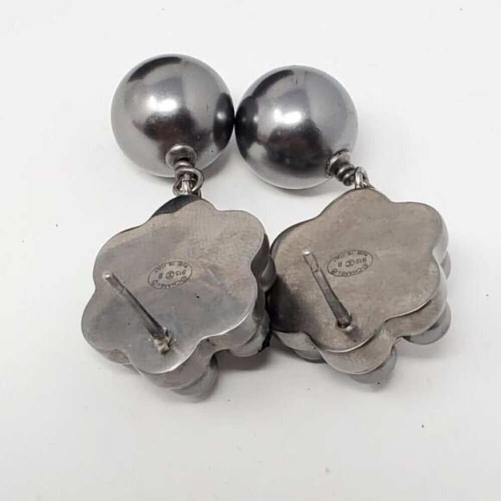 CHANEL Dark Grey CC Pearl Stud Earrings 370-102525 - Picture 7 of 11